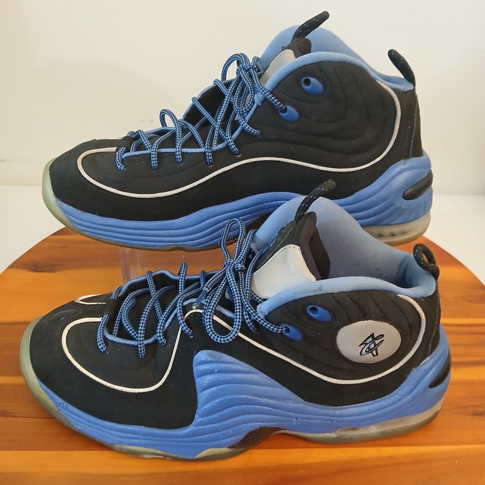 Nike Air Penny 2 Mens 8.5 Black Royal Blue Basketball Shoes Sneakers 333886-005